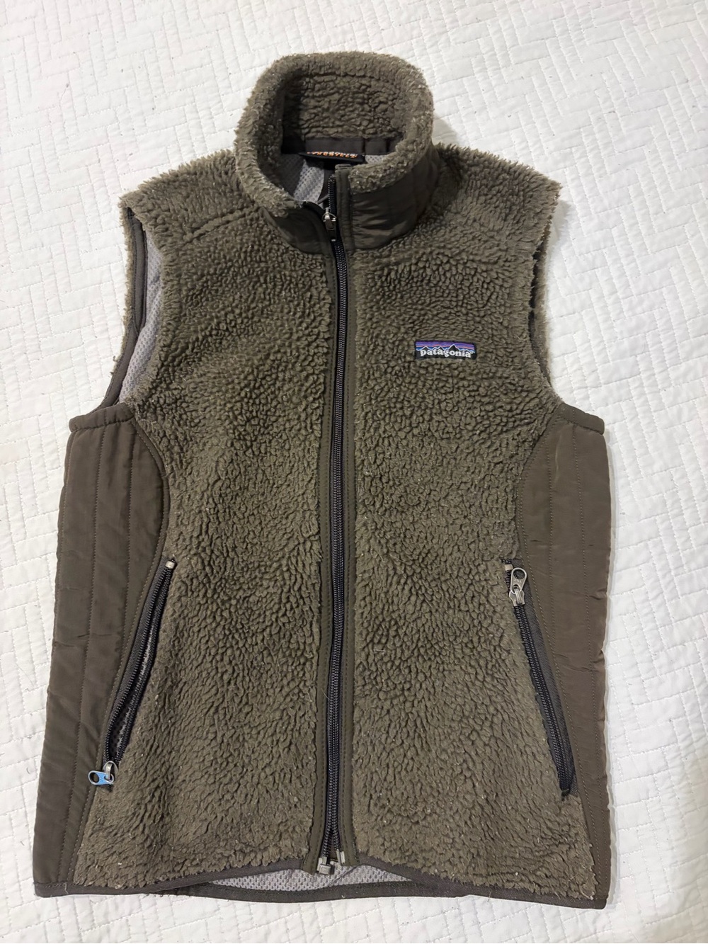 Patagonia Kids green Sherpa Fleece Vest polartec